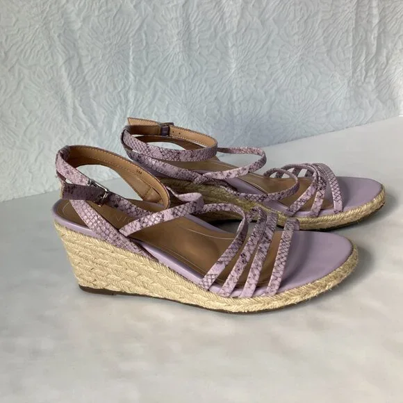Vionic Pastel Lilac Ayda Espadrille Wedge Sandal Size 9M - Picture 7 of 9